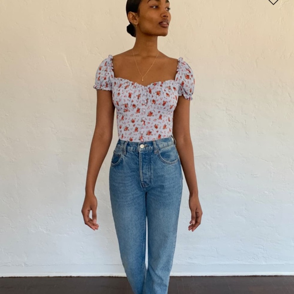 Reformation “Bev” top in Petunia